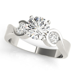 ENGAGEMENT RINGS 3 STONE ROUND