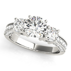 ENGAGEMENT RINGS 3 STONE ROUND
