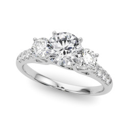 ENGAGEMENT RINGS 3 STONE ROUND