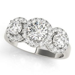 ENGAGEMENT RINGS 3 STONE ROUND