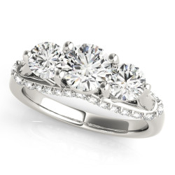 ENGAGEMENT RINGS 3 STONE ROUND