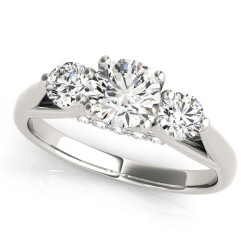 ENGAGEMENT RINGS 3 STONE ROUND