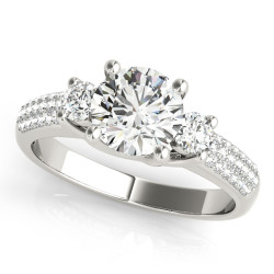ENGAGEMENT RINGS 3 STONE ROUND