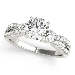 ENGAGEMENT RINGS 3 STONE ROUND