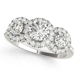 ENGAGEMENT RINGS 3 STONE ROUND