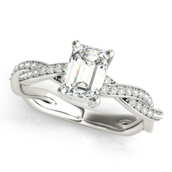 EMERALD CUT RING WITH BRAIDED SHANK
