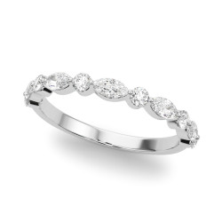 MARQUISE & ROUND WEDDING BAND  RING