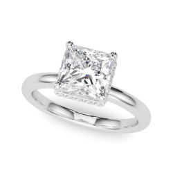HIDDEN HALO PRINCESS CUT CENTER SINGLE ROW