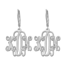 25MM LEVER BACK MONOGRAM EARRING